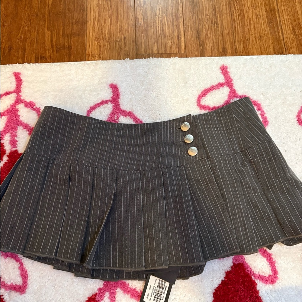 I.AM.GIA Charcoal Pinstripe Mini Skirt